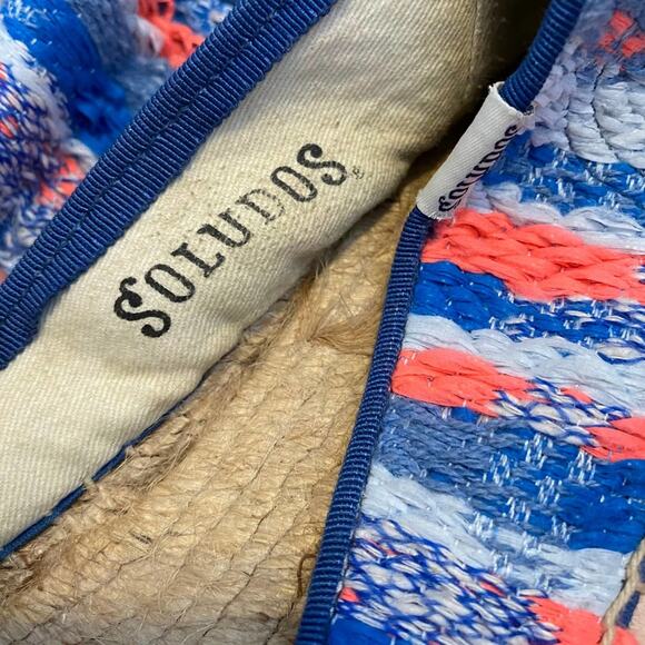 Soludos Malhia Kent x Soludos Tweed Smoking Slipper Blue Espadrilles Sz 10 - Picture 5 of 8